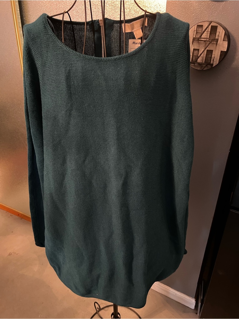 Women’s Michael by Michael Kors Teal Sweater with back zipper.